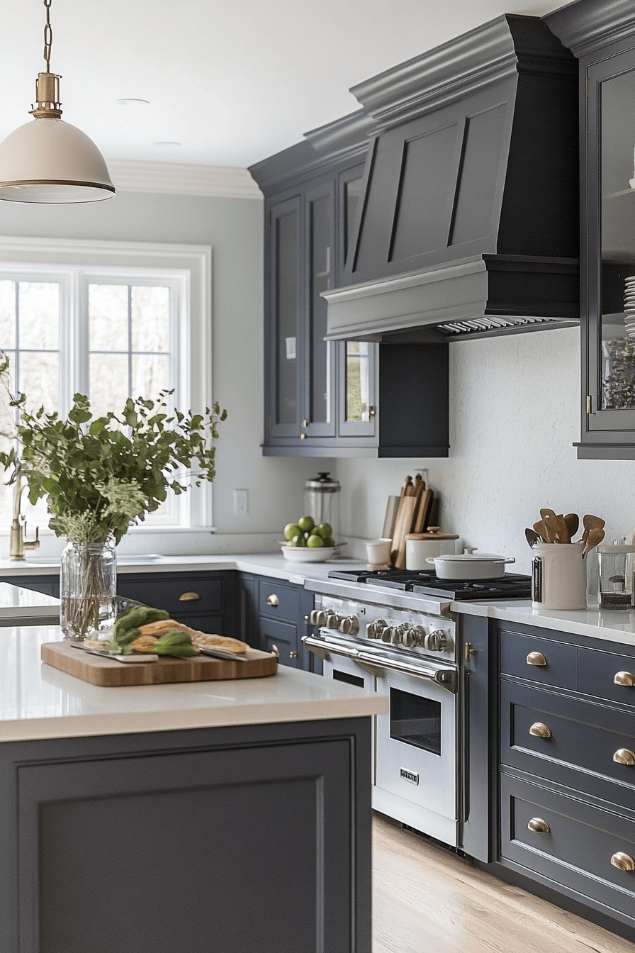dark grey kitchen cabinets