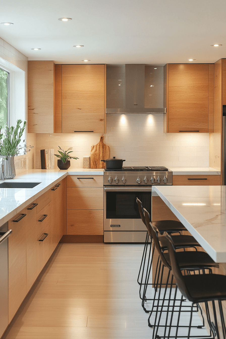 Sleek Contemporary Maple Kitchen Cabinets Sleek Contemporary Maple Kitchen Cabinets