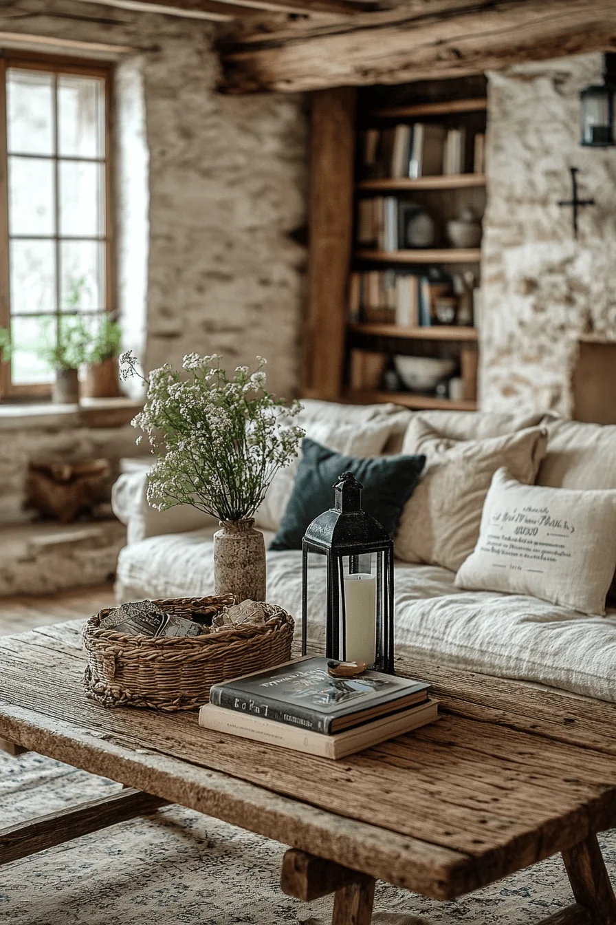 rustic coffee table decor
