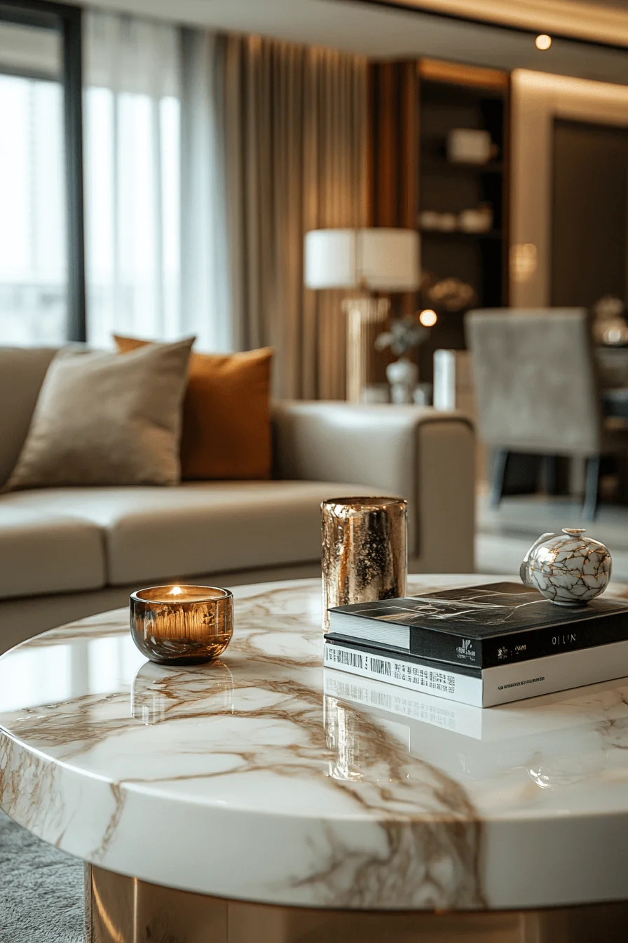 stone accents coffee table decor