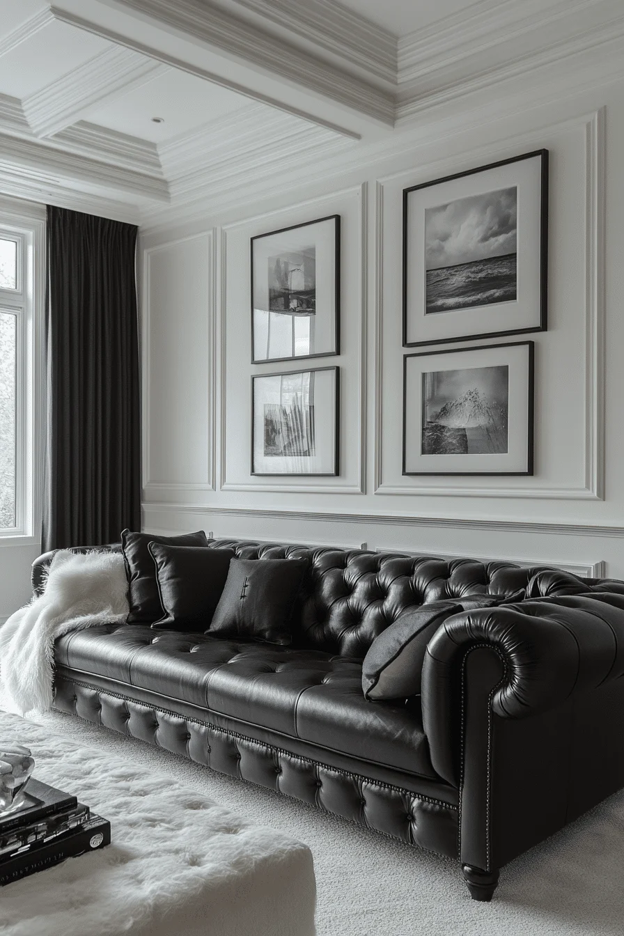 Classic black and white living room
