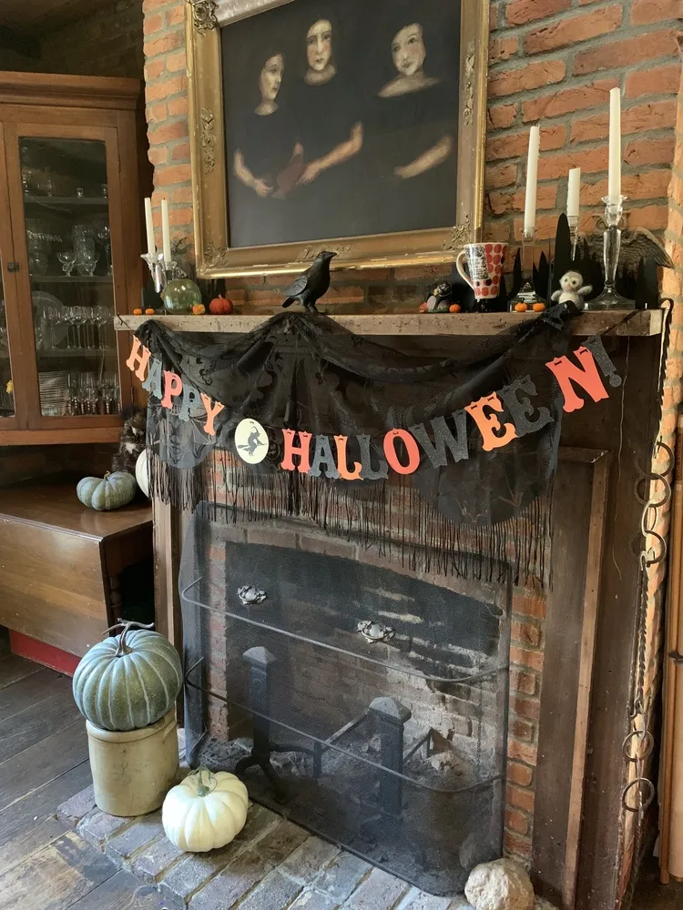 Vintage Halloween Art with Cobwebs