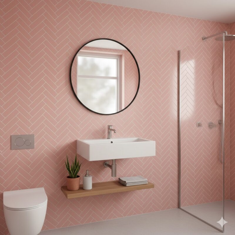 Modern pink bathroom tiles Modern pink bathroom tiles