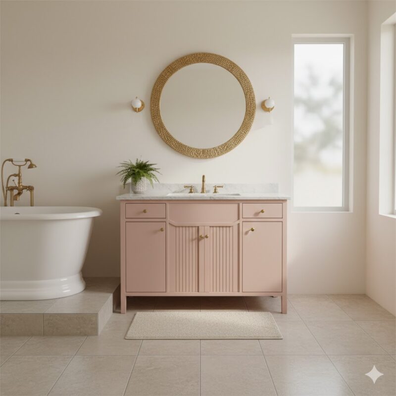 Bold pink bathroom vanity Bold pink bathroom vanity