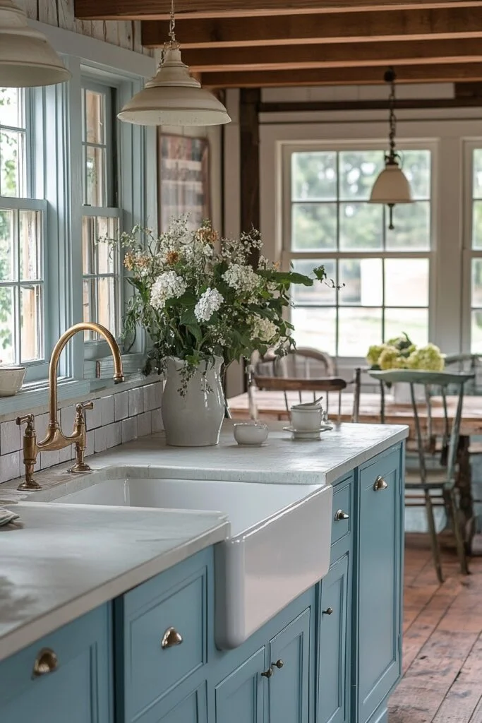 Warm Coastal Cottage Kitchen