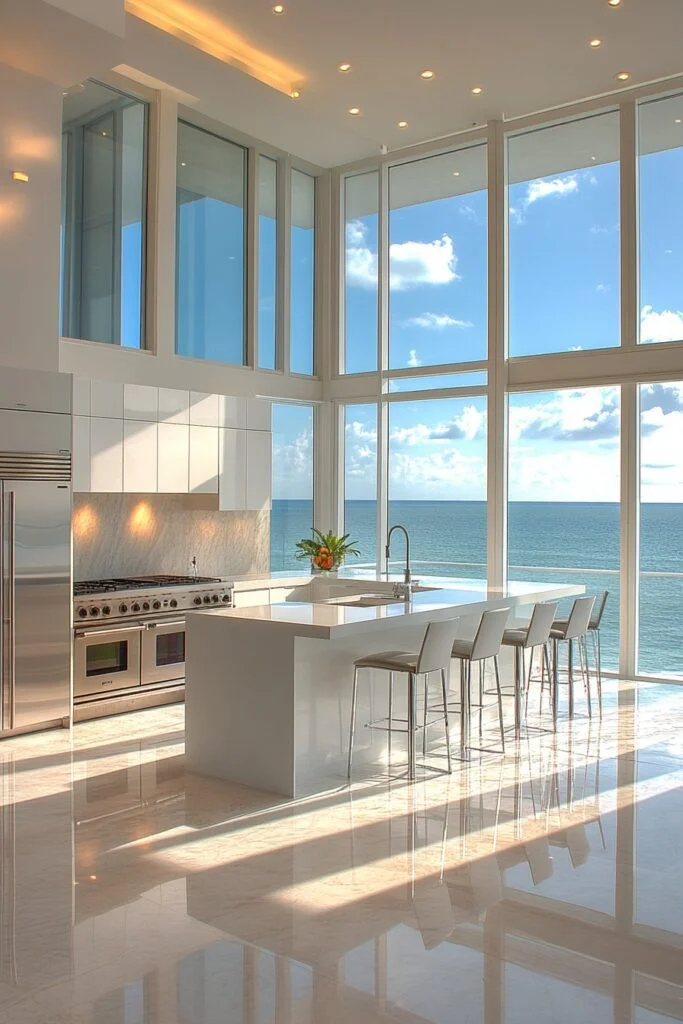 Light-Filled Ocean View Kitchen