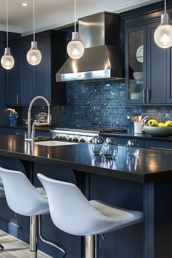 Deep Ocean Blue Kitchen