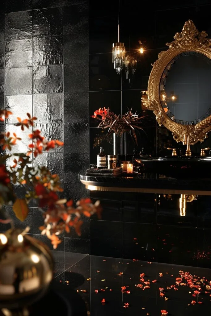 Regal Black and Gold Accents