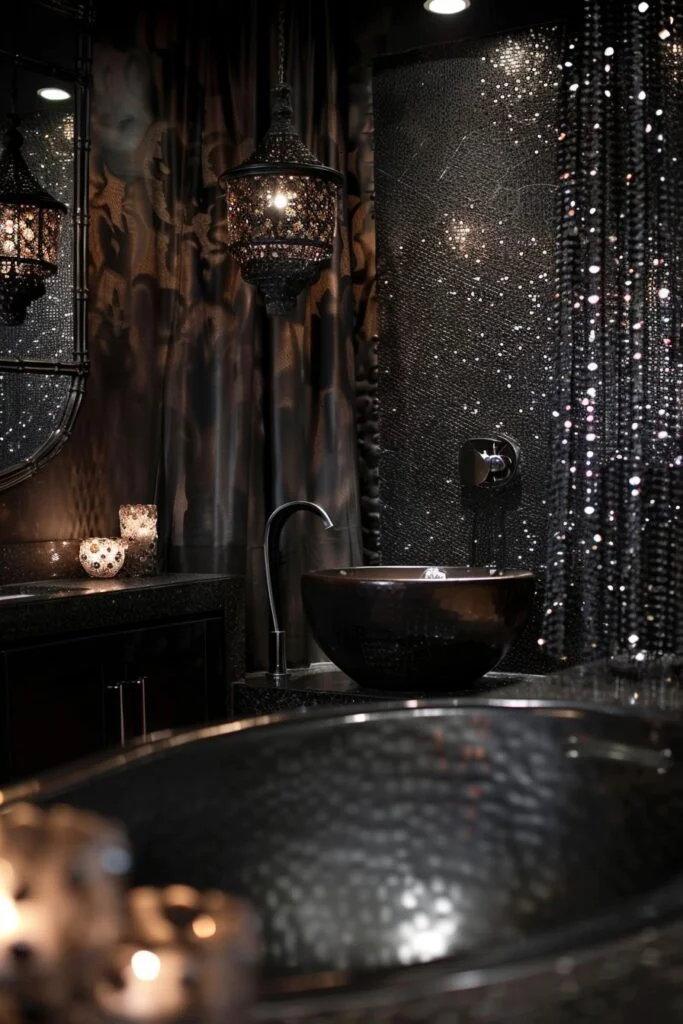 Artistic Black Mosaic Tiles
