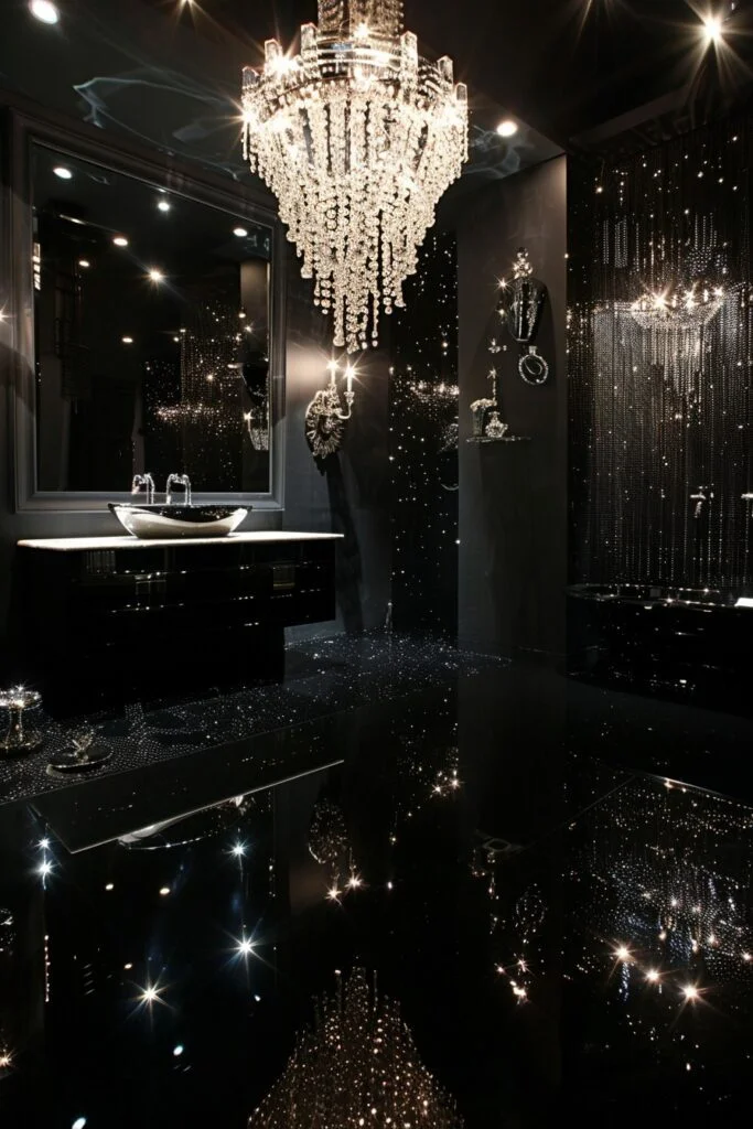 Sparkling Black Crystal Details