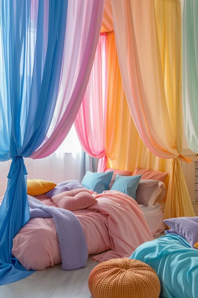 Draped Rainbow Canopy
