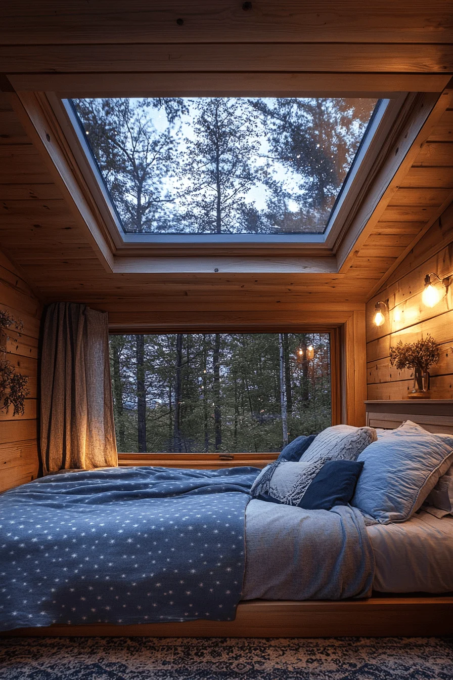 Starry night cabin decor
