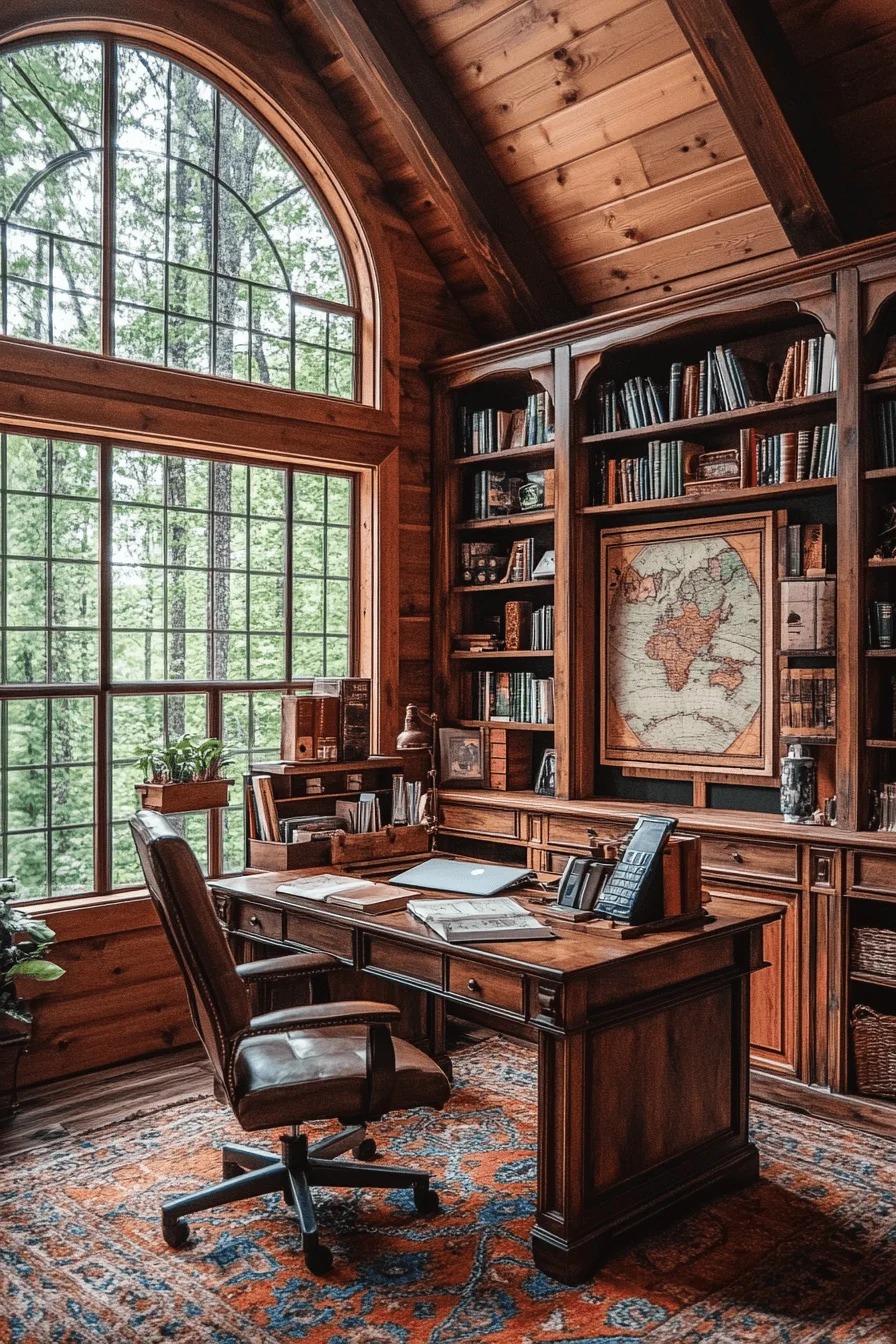 Tranquil cabin office