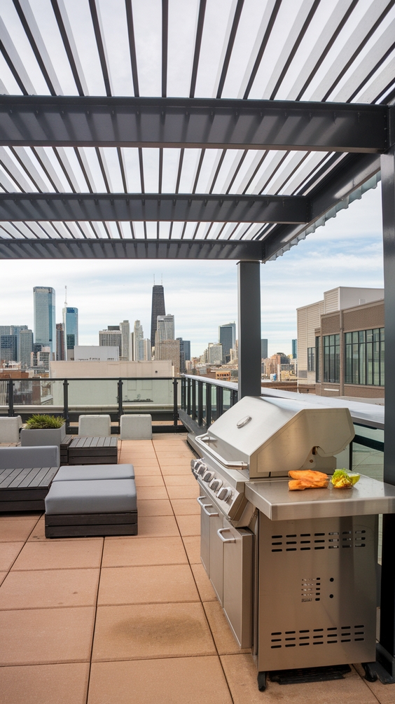 Rooftop Terrace Outdoor BBQ Area