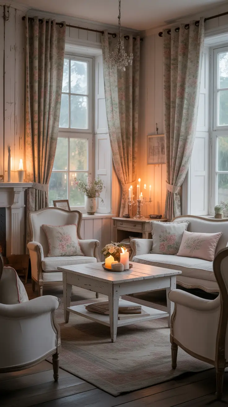 Vintage-Inspired Country Cottage Living Room