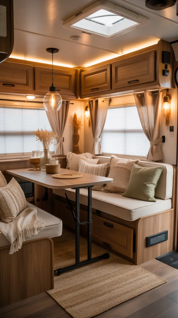 Cozy and Practical RV Living Room