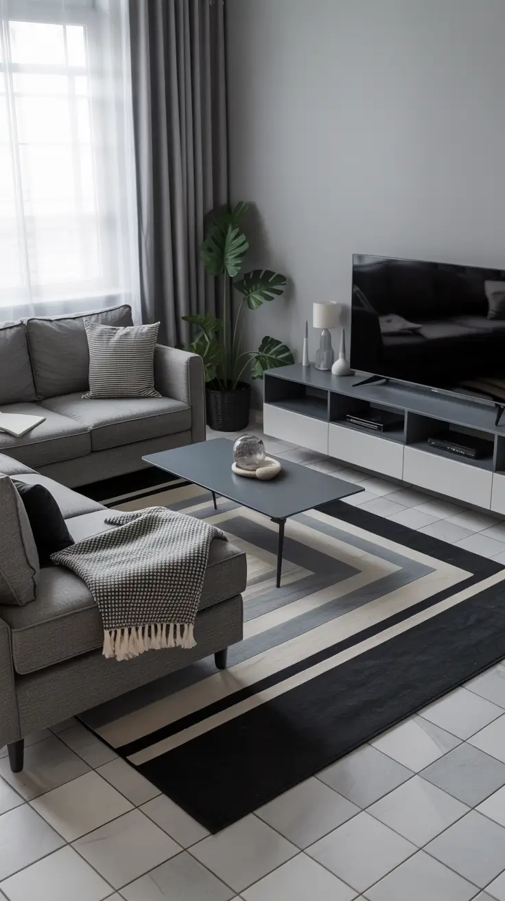 Black White Gray Rug