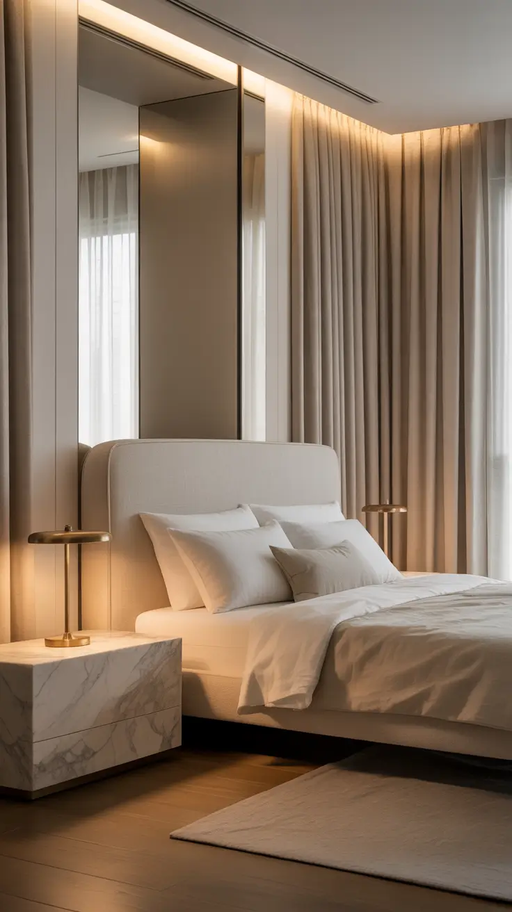 Luxe Minimalism Bedroom Layout 2026