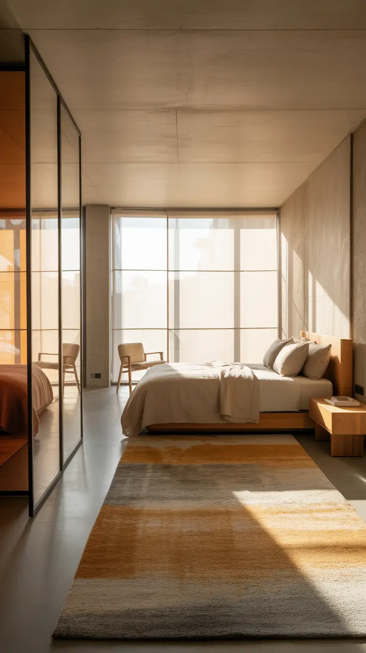 Contrasting Materials Bedroom Layout 2026