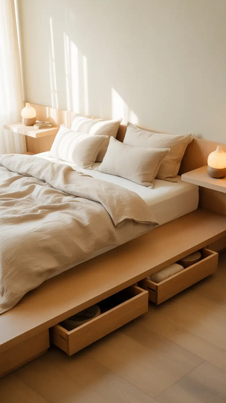 Japandi Storage Bedroom Layout 2026