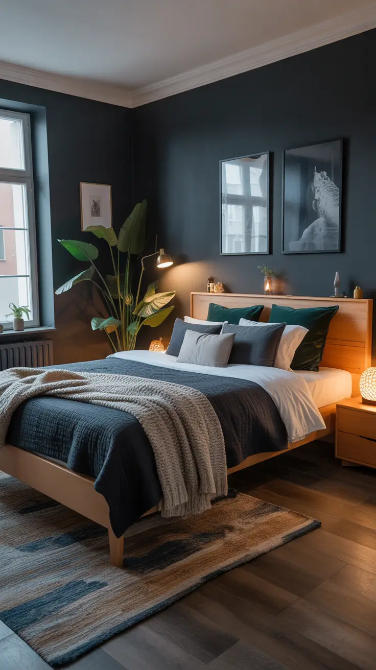 Dark Color Cozy Bedroom