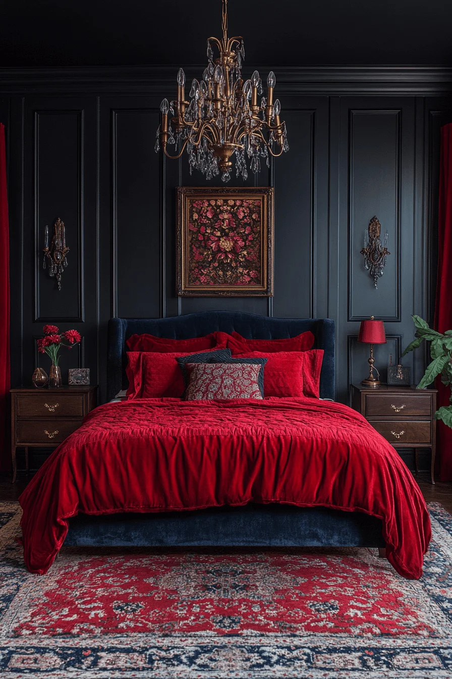 dark feminine bedroom