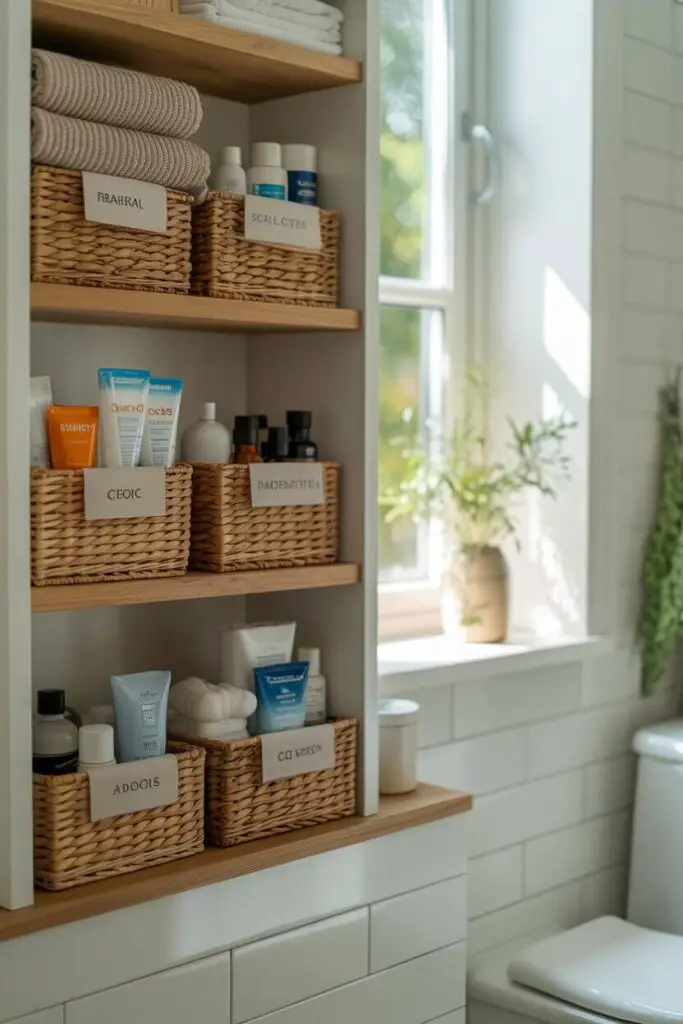 Year-Round Space-Saving Ideas for Small Bathrooms in Family Homes 13 Rotate Bathroom Essentials Seasonally to Maintain Order