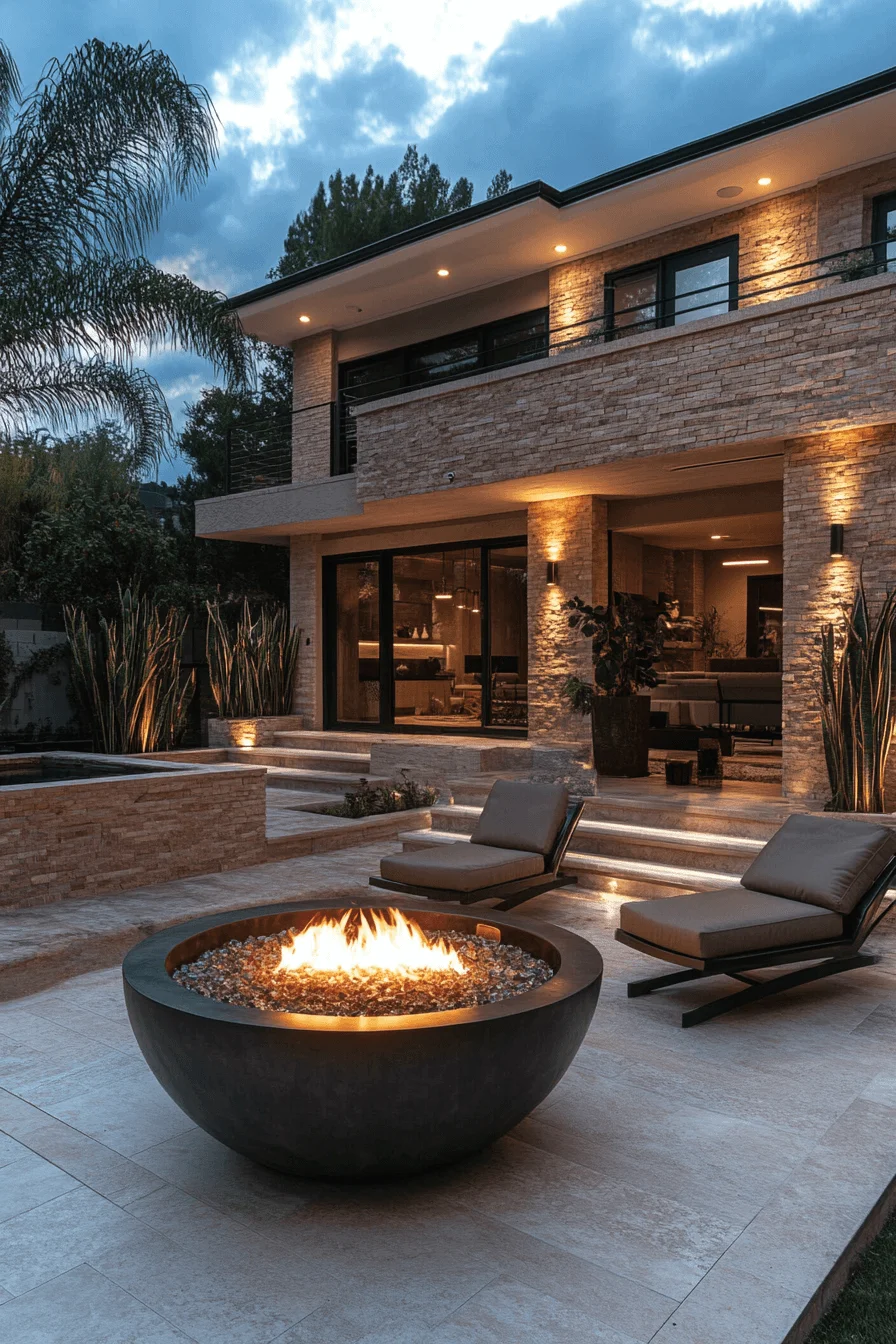 modern fire bowl