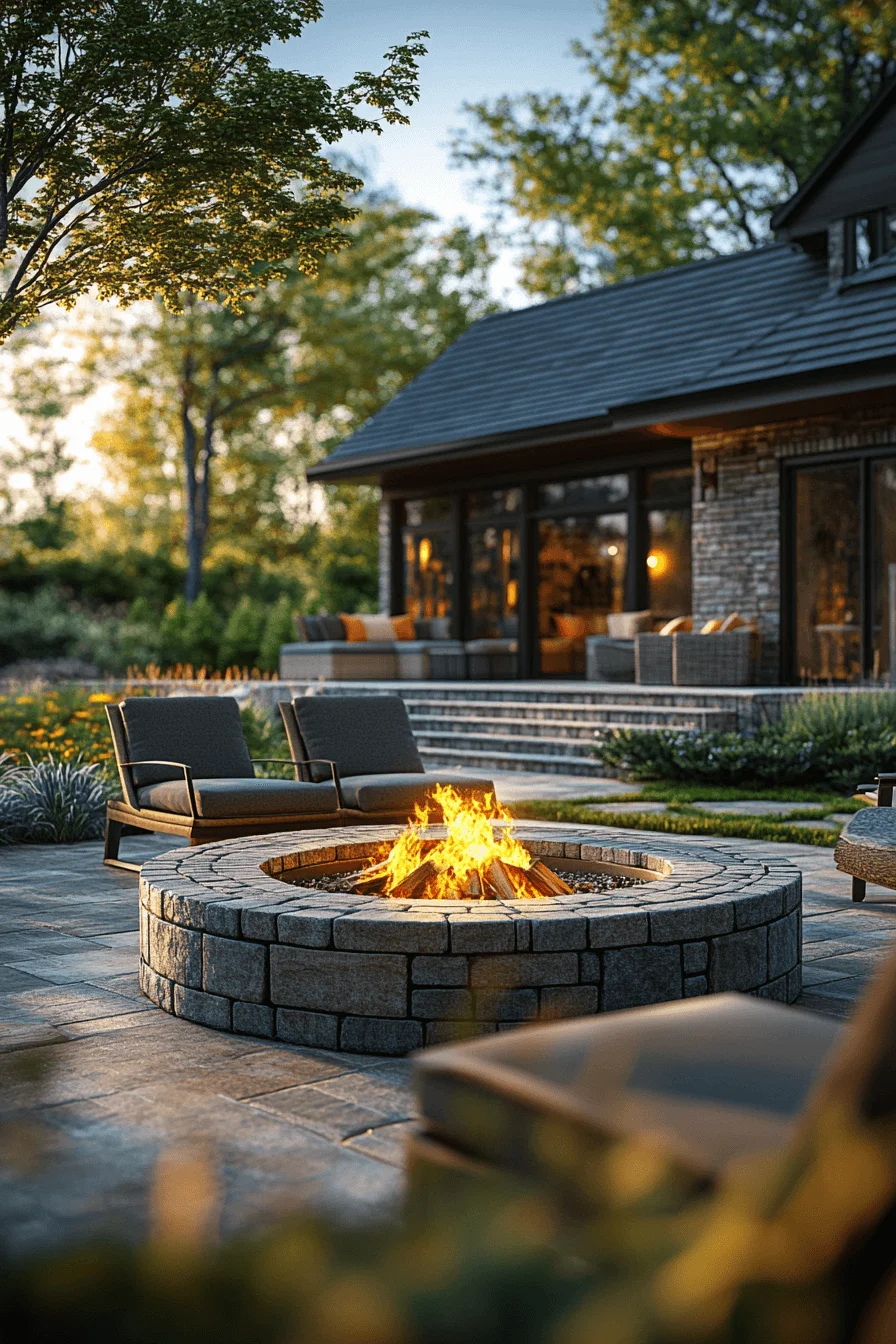 brick fire pit circle