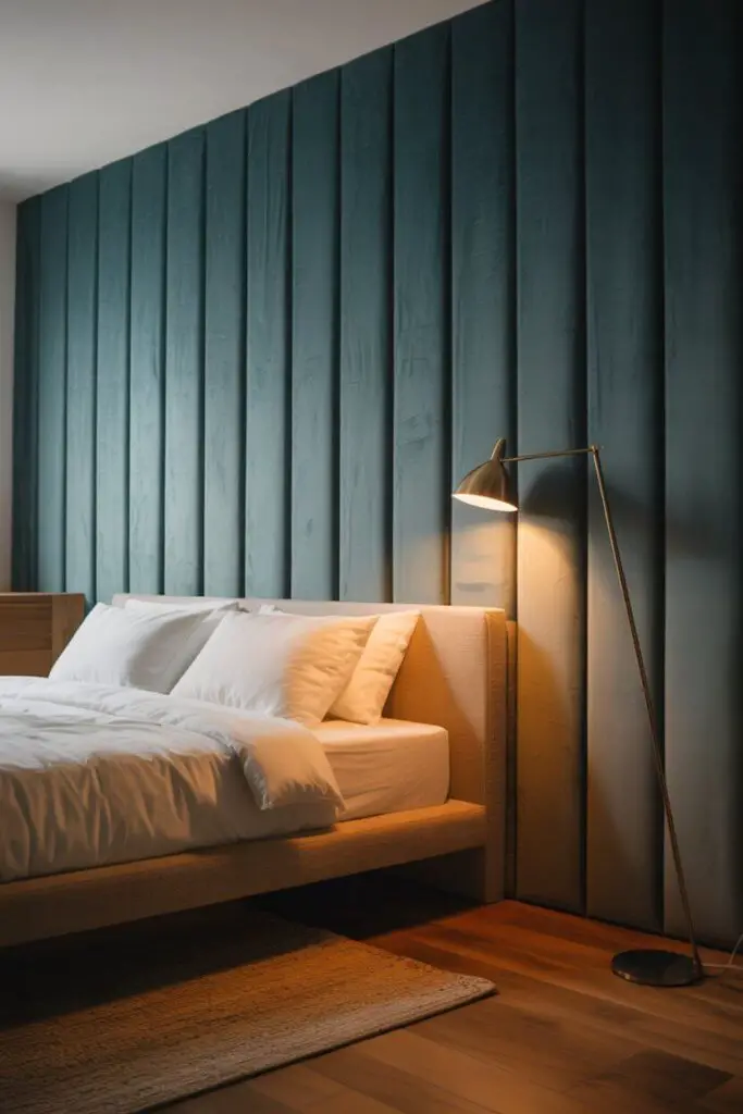 11 Modern Bedroom Back Wall Design Ideas to Transform Your Space 7 Luxurious Fabric-Covered Panels