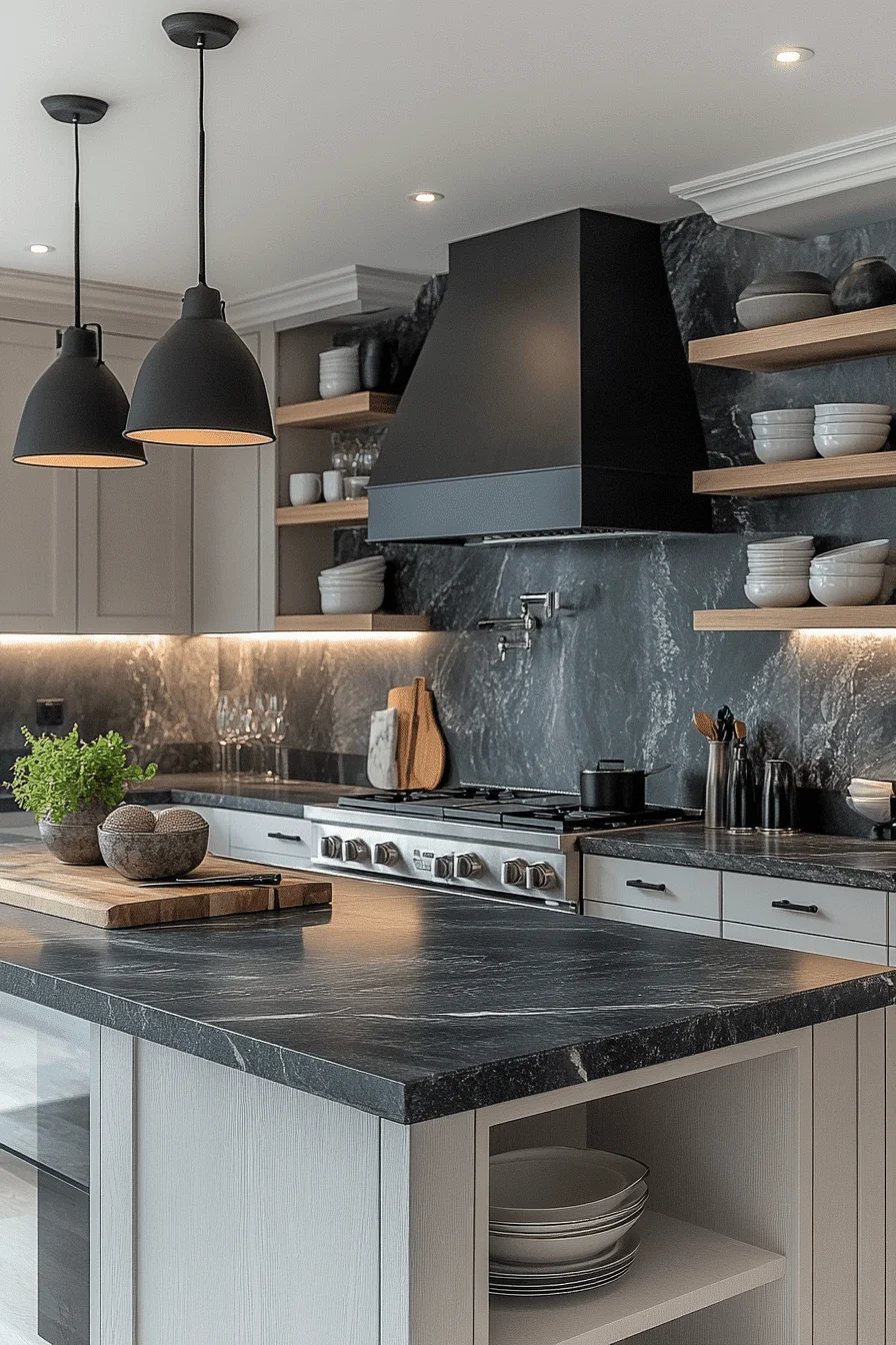 contemporary grey and white kitchen cabinets