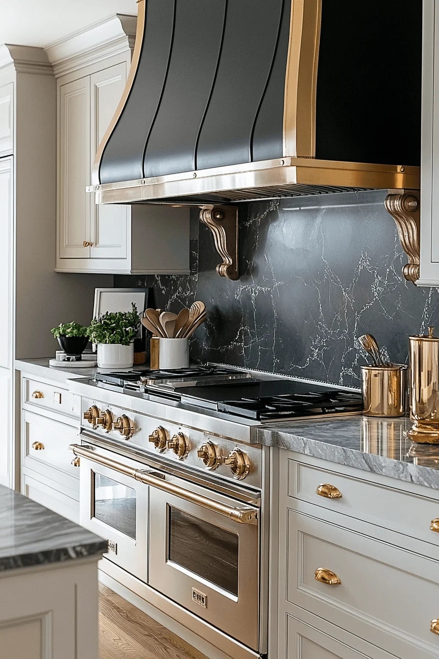 elegant grey and white kitchen cabinets