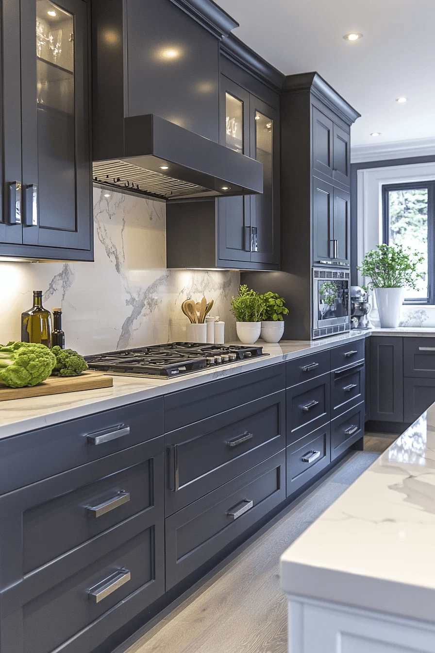 luxurious grey and white kitchen cabinets