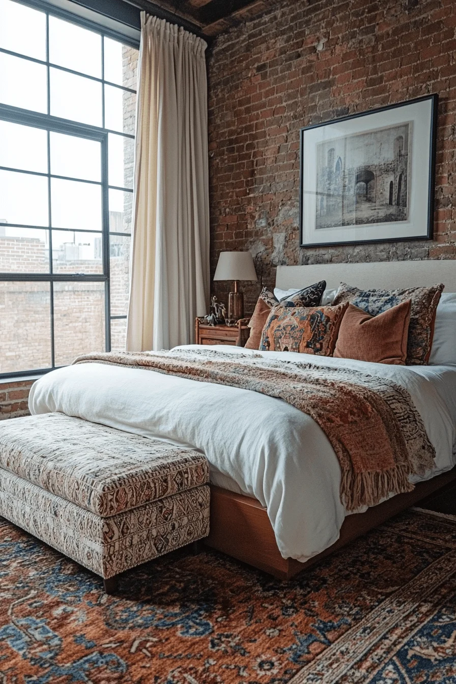 Urban Boho Luxe Bedroom urban boho bedroom with marble and textiles