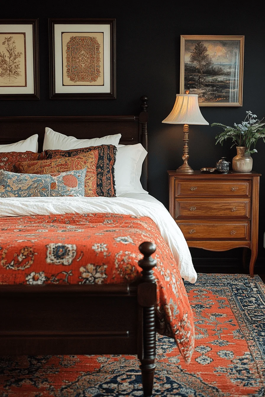 Sleek Boho Night Haven Bedroom modern boho bedroom with dark tones