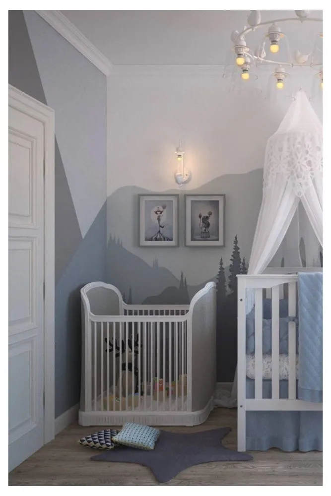 Periwinkle Kids Room Accent Wall