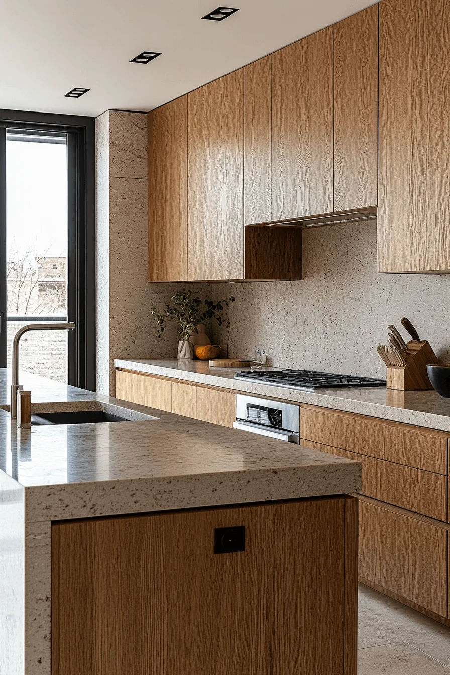 Sleek Natural Oak Kitchen Cabinets sleek natural oak kitchen cabinets