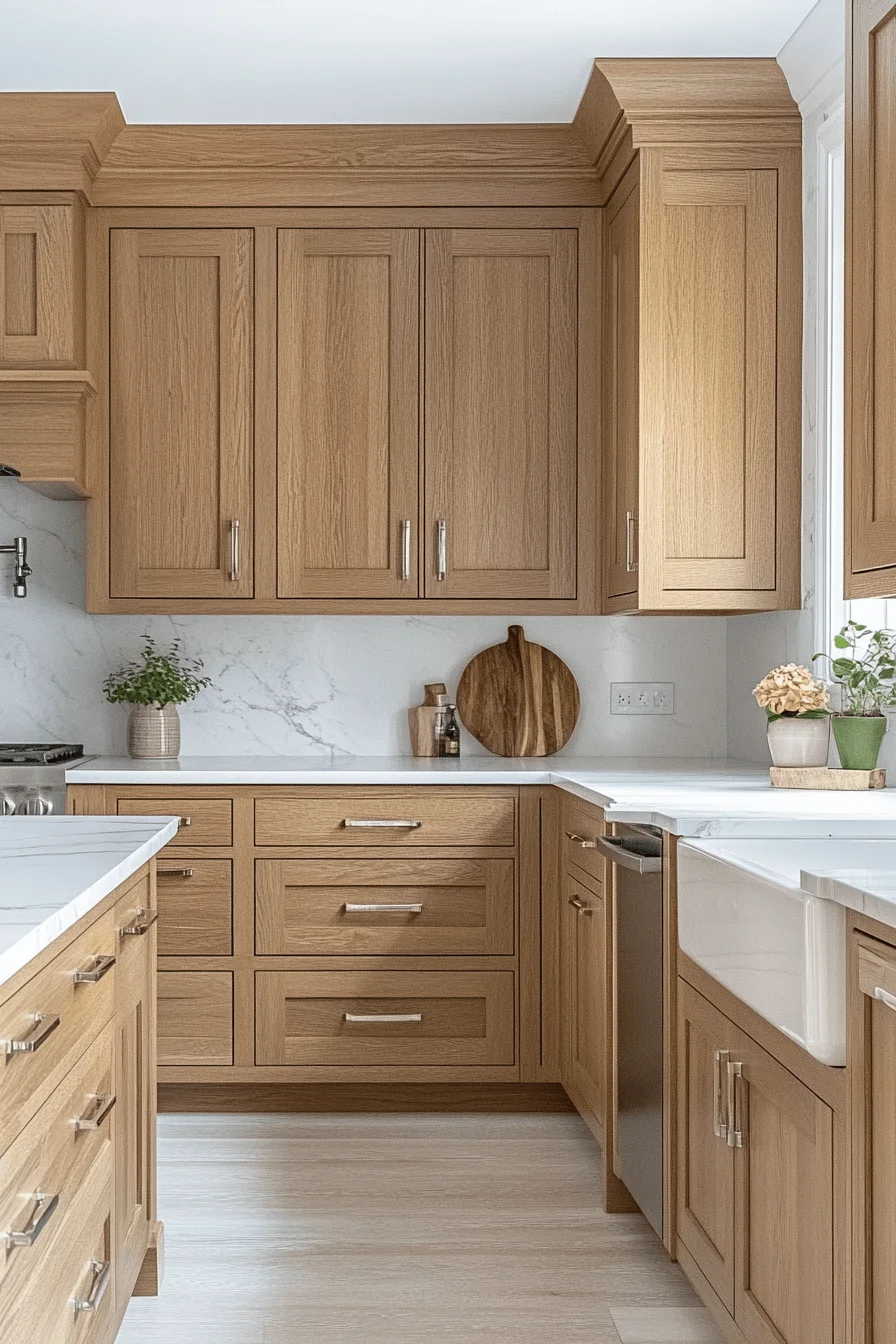 Polished Natural Oak Kitchen Cabinets polished natural oak kitchen cabinets