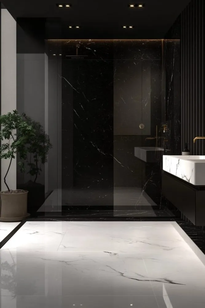Black and White Marble Bathroom