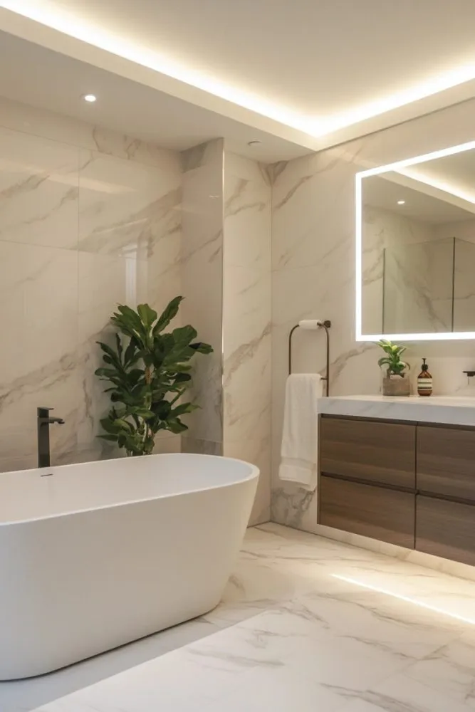 Floor to Ceiling Marble Bathroom