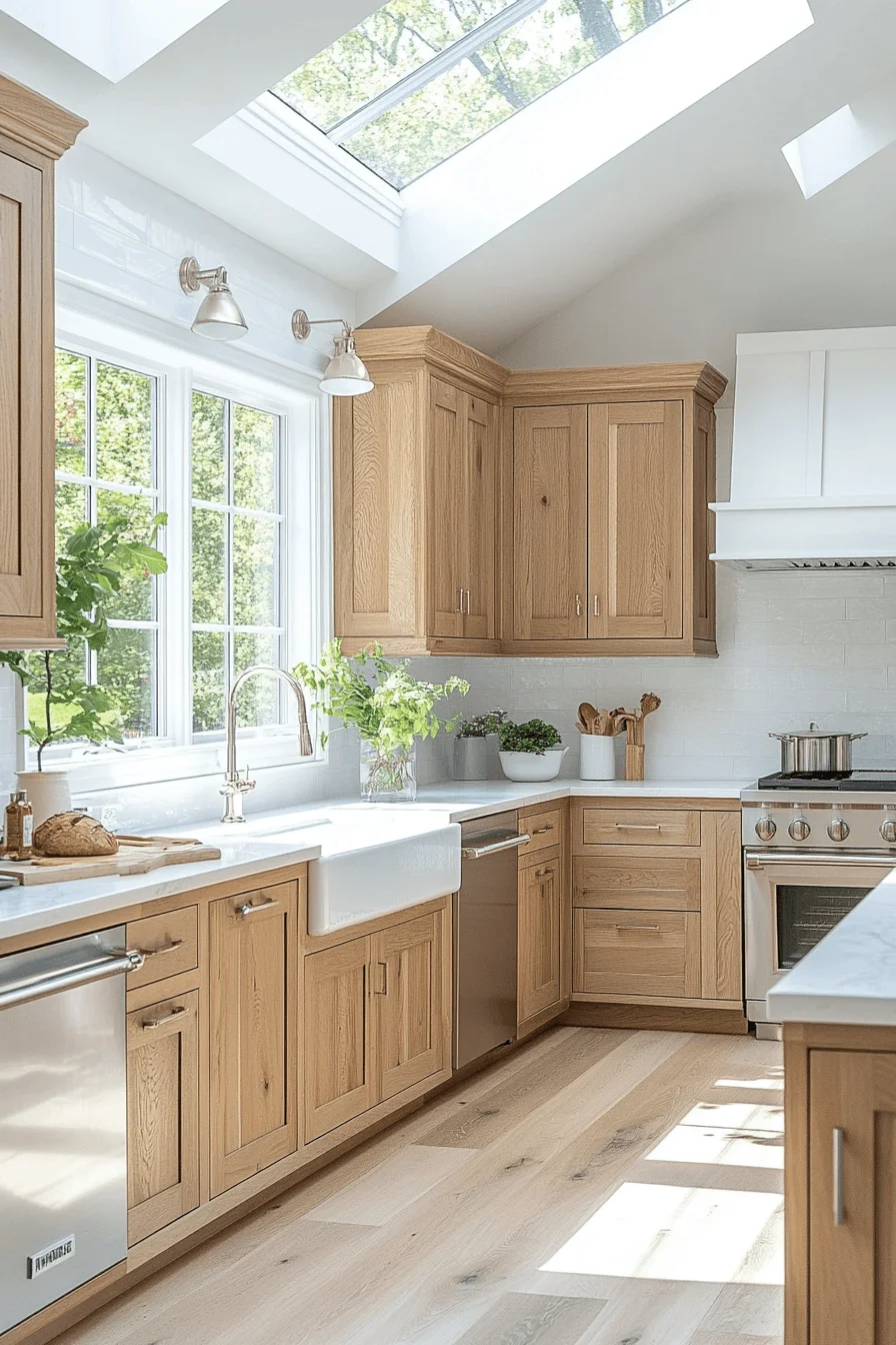 white oak kitchen cabinets