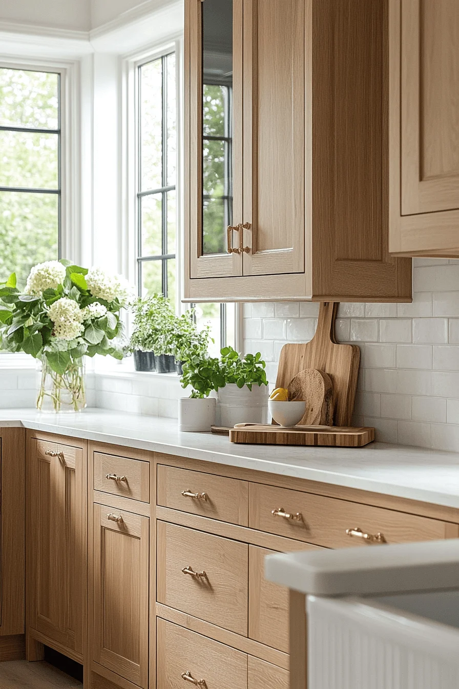 white oak kitchen cabinets
