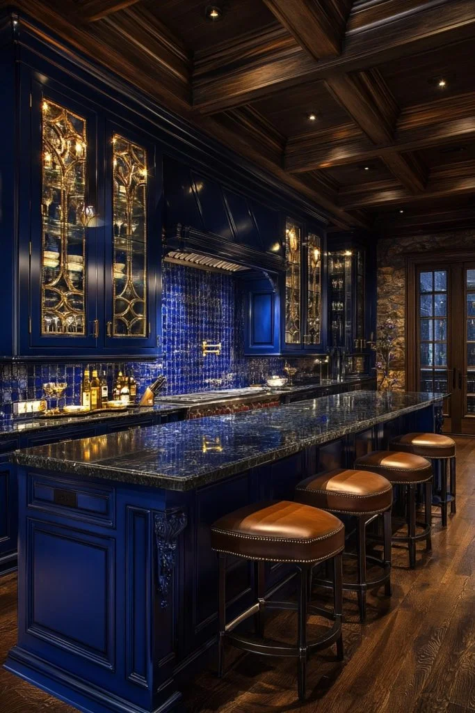 Deep Blue Kitchen Cabinets