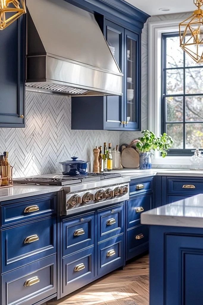 Sapphire Blue Kitchen Cabinets