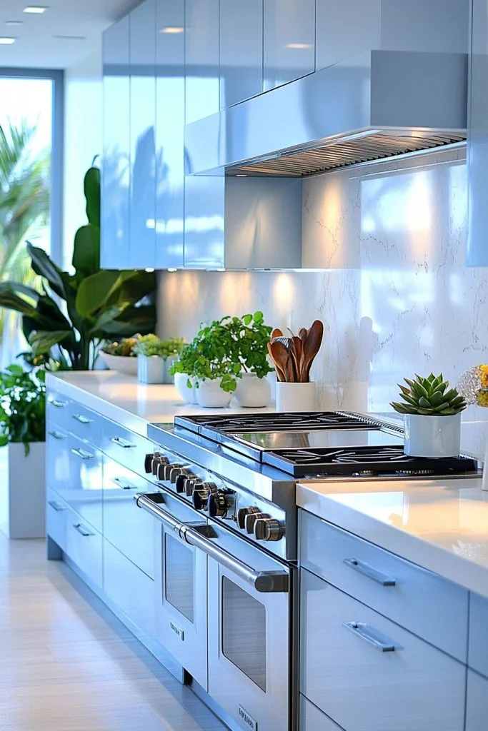 Pale Blue Kitchen Cabinets