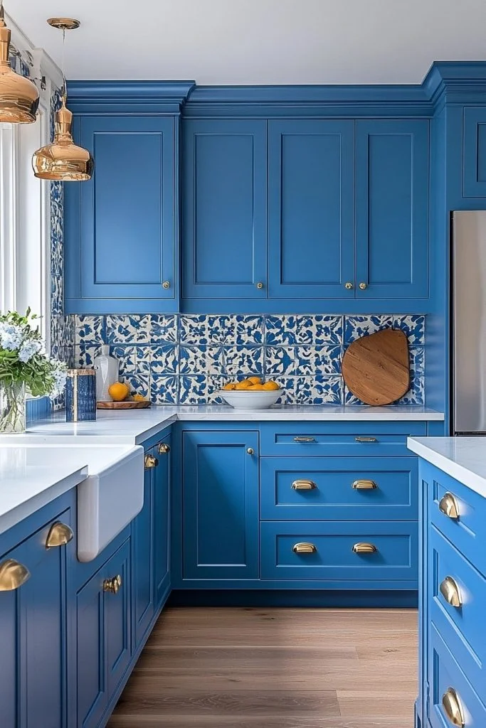 Nautical Marine Blue Kitchen Cabinets