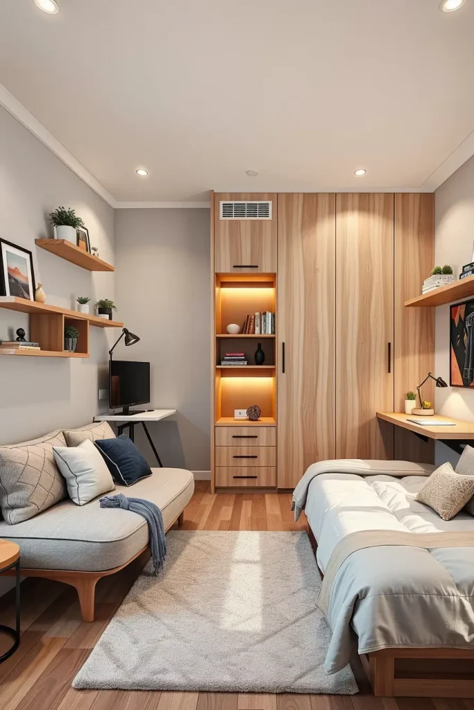 Guest room with modular furniture