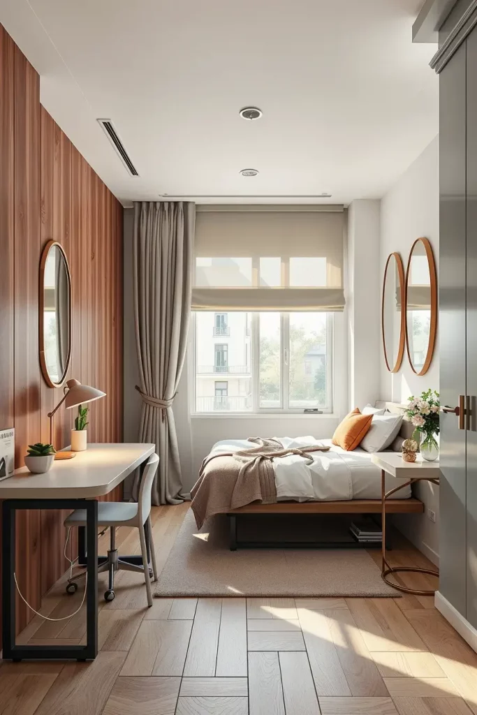 Compact guest bedroom in apartment