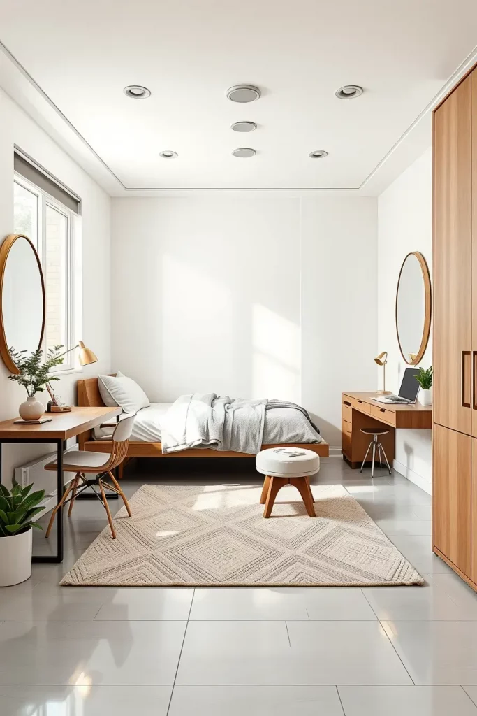 Minimalist apartment guest room