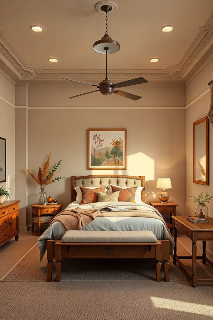 Balanced color scheme in guest bedroom